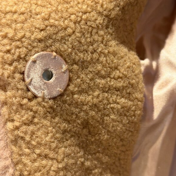 French Connection Faux Fur/Shearling Camel Coat Size XS - Picture 7 of 8